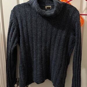 L.L. Bean Dark Blue Cowl Neck Sweater